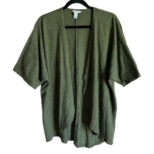 Arizona Jean Co. Open Front Dolman Short Sleeve Cardigan M / L Heather Green